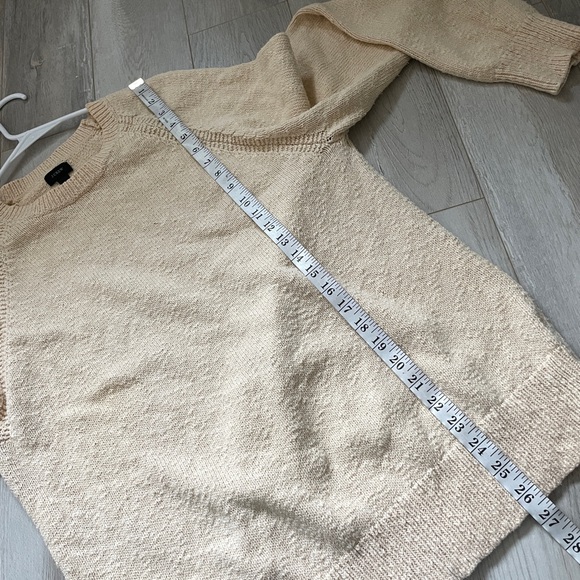 J. Crew 100% cotton Textured Crewneck Sweater Cream (large) minimalist comfy - Picture 5 of 6